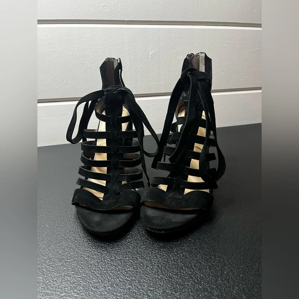 Sam Edelman Yarina strappy heels - chunky heel, suede, open toe, straps, 11 - Picture 1 of 8